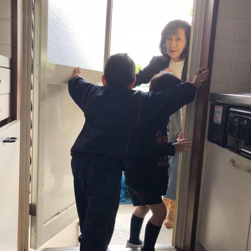 園長先生、お出迎え